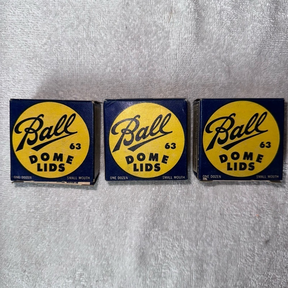 NOS Vintage Ball Dome Canning Lids Small Mouth Set Of 3 Boxes